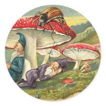 Sleepy Elves Round Sticker