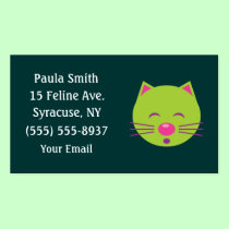 Sleepy Green Cat Business Cards business cards