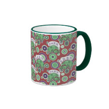 Sleepy Green Puppy Pattern Mug