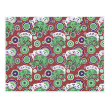 Sleepy Green Puppy Pattern Post Card