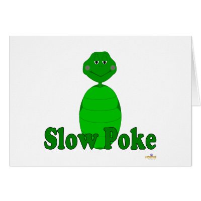 Sleepy Green Turtle Slow Poke Card by animalacres