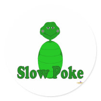 Sleepy Green Turtle Slow Poke stickers