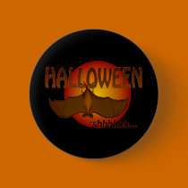 Sleepy Halloween Bat buttons