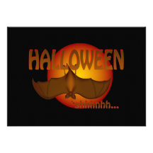 Sleepy Halloween Bat Personalized Invitations