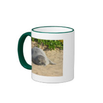 Sleepy Hawaiian Monk Seal Coffee Mugs