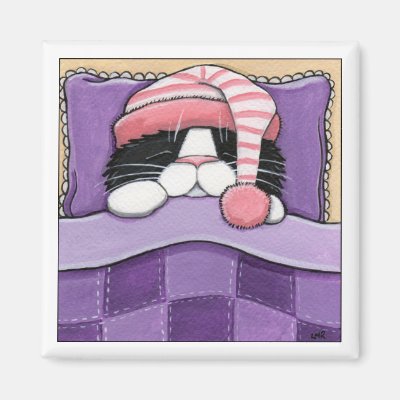 Sleepy Head - Cat Magnet