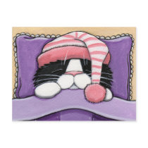 Sleepy Head - Cat Postcard