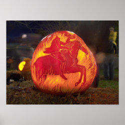 Sleepy Hollow Carved Halloween Pumpkin print