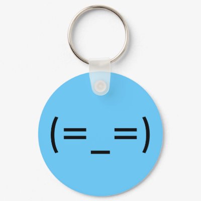 Sleepy (Japanese Smiley) Key Chains by marquita575