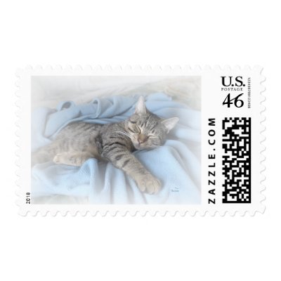 Sleepy Kitty Postage by liz5384