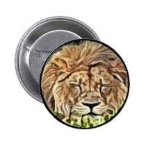 Sleepy lion painting buttons