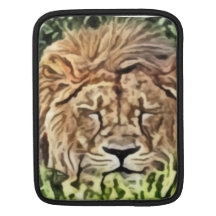 Sleepy lion painting iPad sleeve