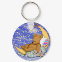 Sleepy Moon Bear keychains by made2ordermagnets Sleepy Moon Bear keychains