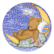 Sleepy Moon Bear stickers by made2ordermagnets Sleepy Moon Bear stickers