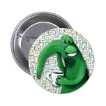 Sleepy Morning Coffee Monster Pinback Buttons