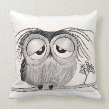 Sleepy Owl- American MoJo Pillow