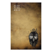 Sleepy Owl Custom Stationery
