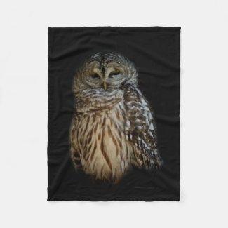 Sleepy Owl Fleece Blanket