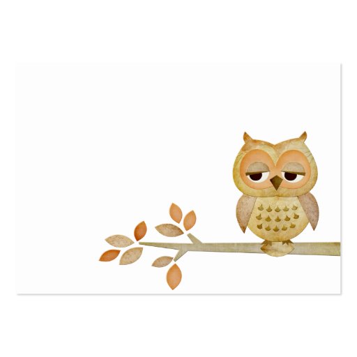 Sleepy Owl in Tree Business Card