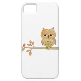 Sleepy Owl in Tree Case iPhone 5 Cases