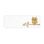 Sleepy Owl in Tree Label