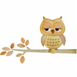 Sleepy Owl in Tree Photo Sculpture