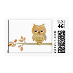 Sleepy Owl in Tree Postage