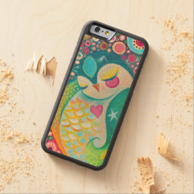 Sleepy Owl Painting - Wood Phone Case Carved® Maple iPhone 6 Bumper Case