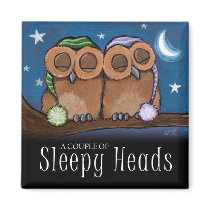 Sleepy Owls Magnet