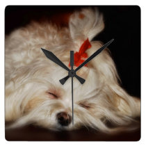 Sleepy Puppy Clock by Lois Bryan wall clocks