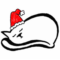 Sleepy Santa Cat Ornament photo sculptures