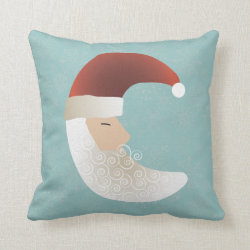 Sleepy Santa Half Moon Christmas Throw Pillow