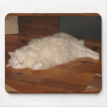 Sleepy Turkish Angora Cat Mousepad