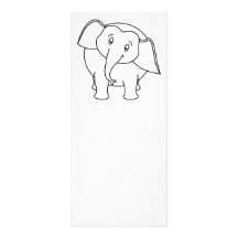 Sleepy White Elephant. Cartoon. Customized Rack Card