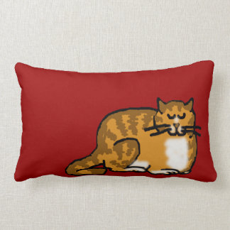 couch pillow tabby orange