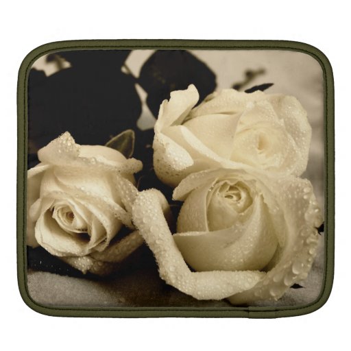 Sleeve with white roses sleeves for iPads