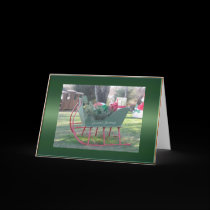 Sleigh and Gifts Christmas Card cards