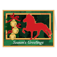 Sleigh Bells Icelandic Horse Christmas Greeting Card
