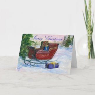 Sleigh Christmas Blank Card card