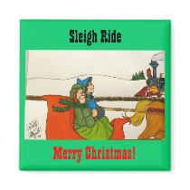 Sleigh Ride magnets by codfishlady Sleigh Ride magnets