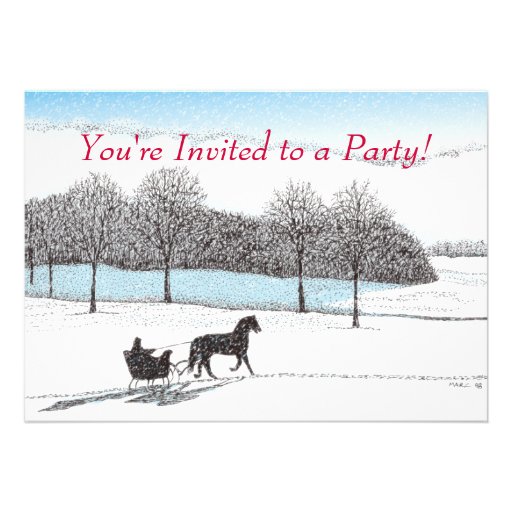 Sleigh Ride Personalized Invites