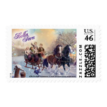 Sleigh Ride Postage Stamp