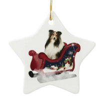 Sleigh Sheltie ornaments