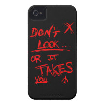 Slender: Dont Look Red on Black iPhone 4 Covers