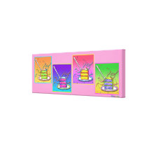 Slice of CAKE Pop Art (long) Gallery Wrapped Canva Stretched Canvas Prints