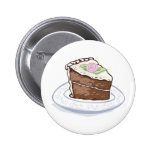 Slice of Chocolate Cake with Pink Rose Accent
