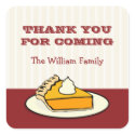 Slice of pumpkin pie on plate Thanksgiving dinner sticker