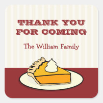 Slice of pumpkin pie on plate Thanksgiving dinner stickers