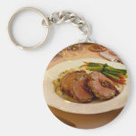 Sliced beef dinner key chains