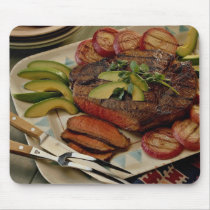 Sliced beef roast with grilled red onions and avoc mousepad